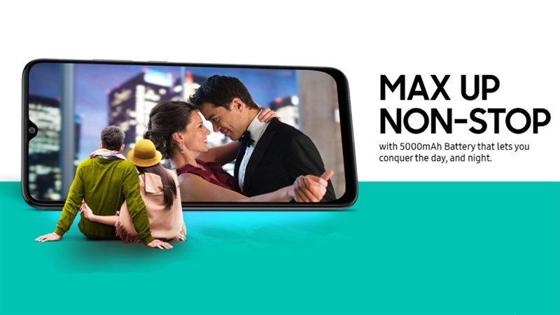 Dung lượng pin lên đến 5000mAh của Galaxy M02s cho phép người dùng thỏa sức sử dụng