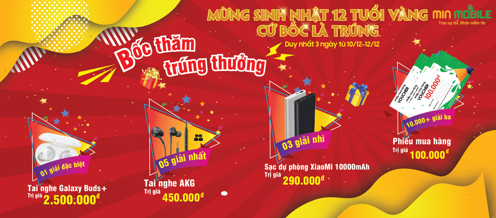 Chương trình bốc thăm trúng thưởng tại MinMobile