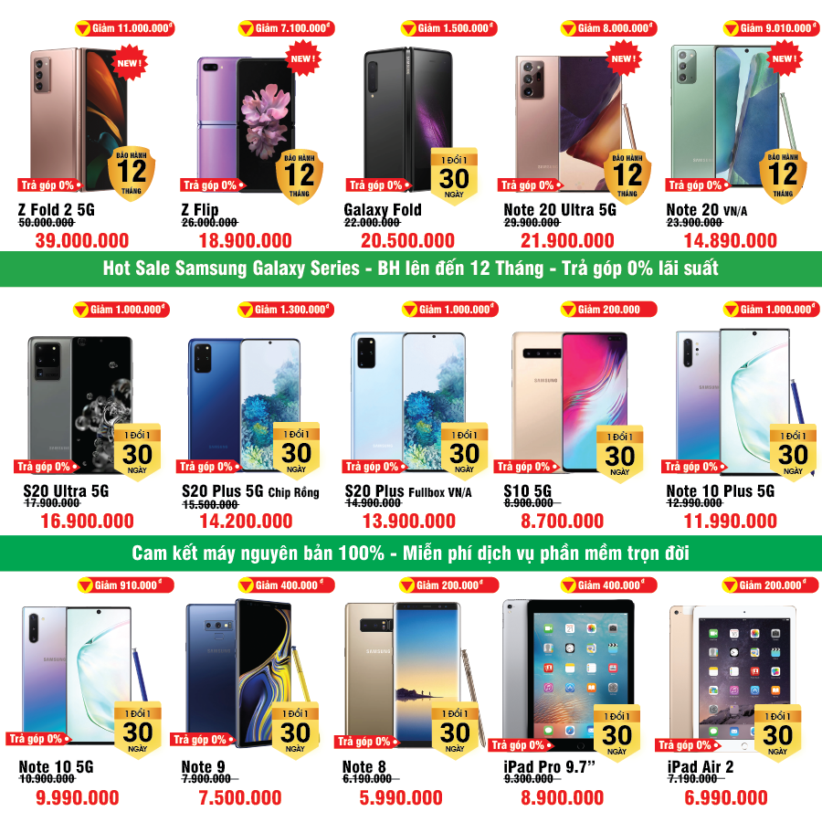 Bảng giá điện thoại Samsung tại MinMobile