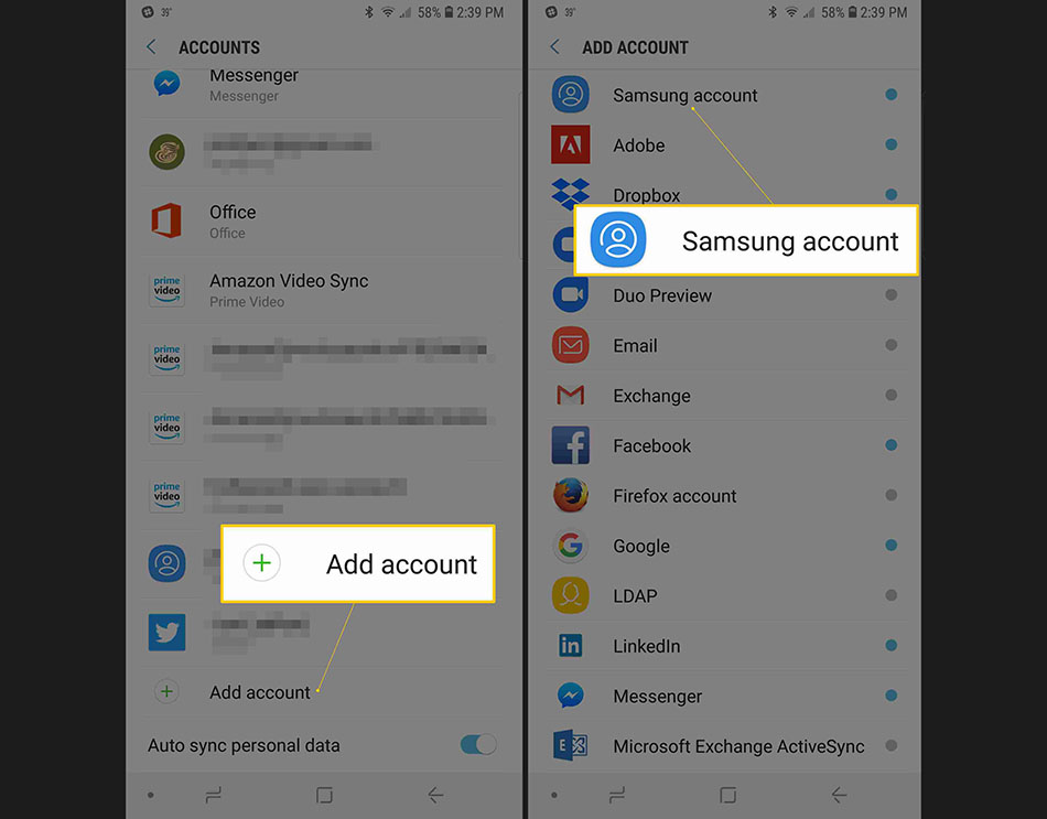 Nhập tài khoản Samsung Cloud trên điện thoại
