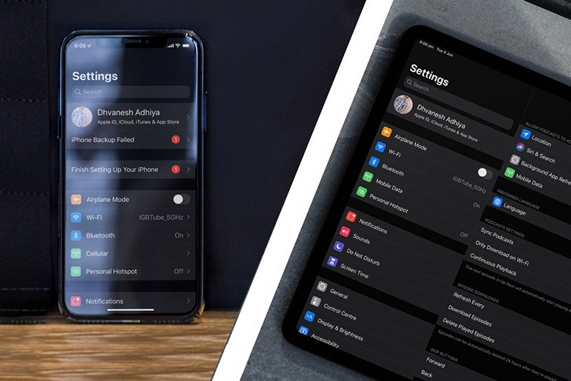 Chế độ giao diện tối Dark mode bật tự động theo lịch có sẵn