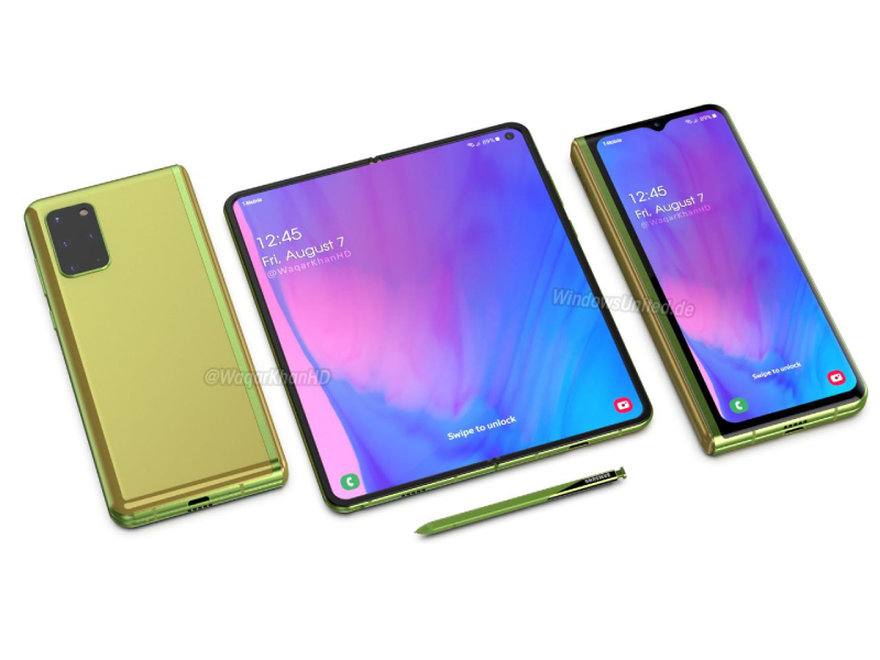 Hình ảnh render của Galaxy Fold 2