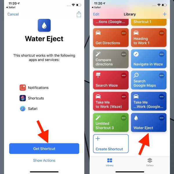 Tạo phím tắt Water Eject