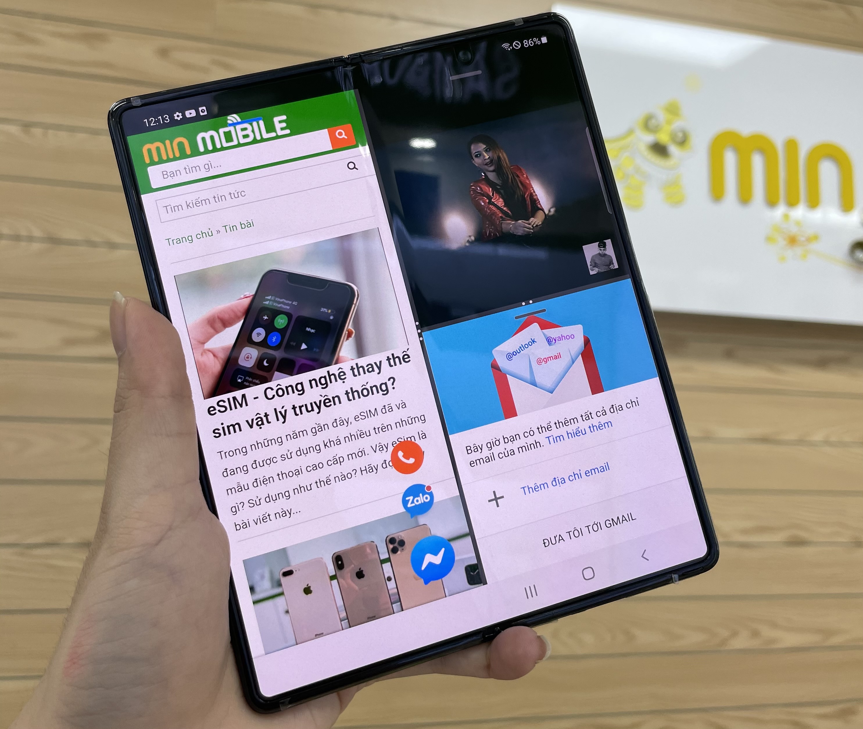 Sử dụng đa cửa sổ trên Galaxy Z Fold 2