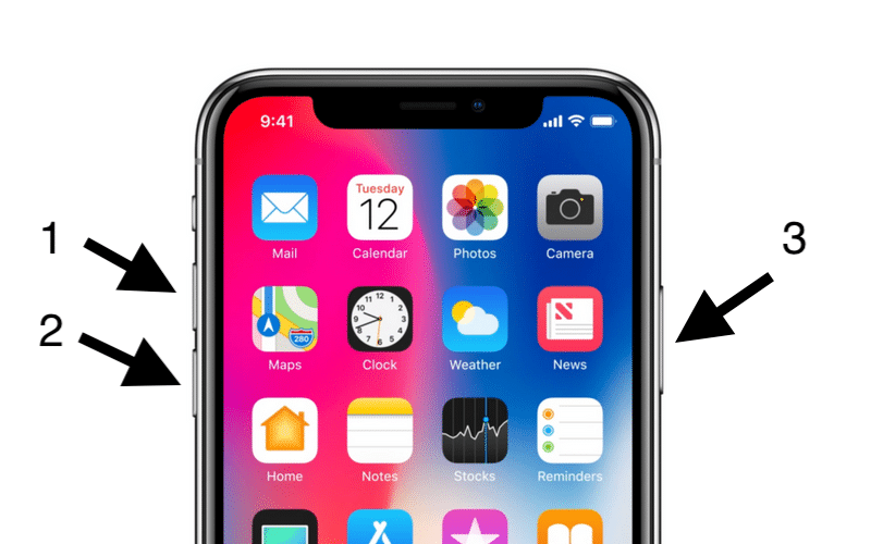 Reset iPhone X