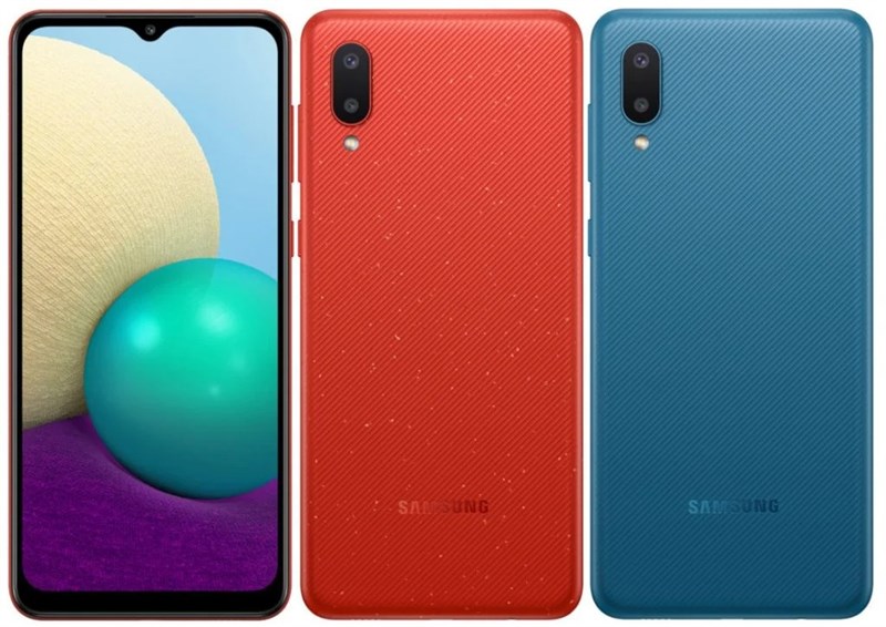 Galaxy A02s có 3 tùy chọn màu sắc