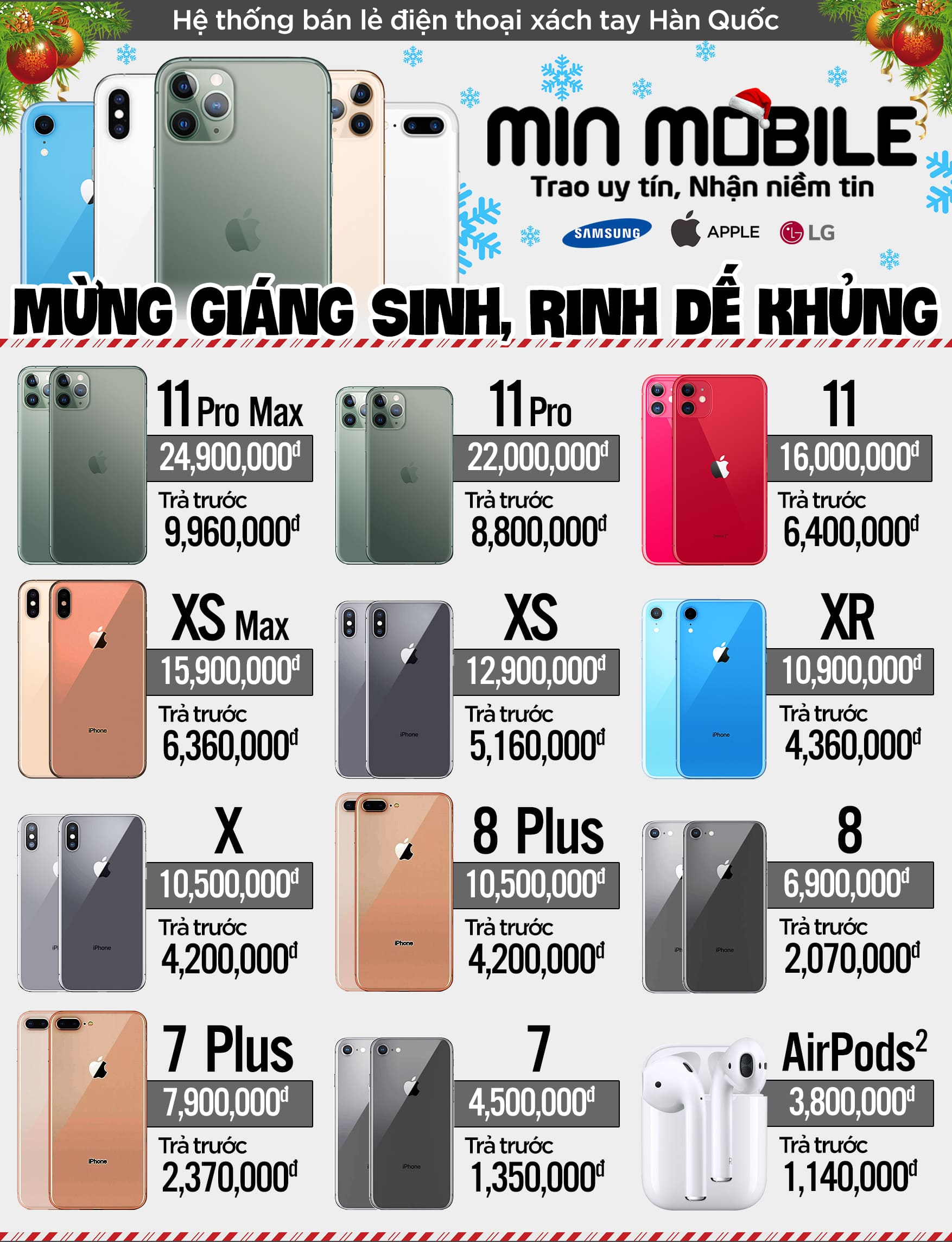 Các mẫu điện thoại đang được giảm giá tiêu biểu tại MinMobile