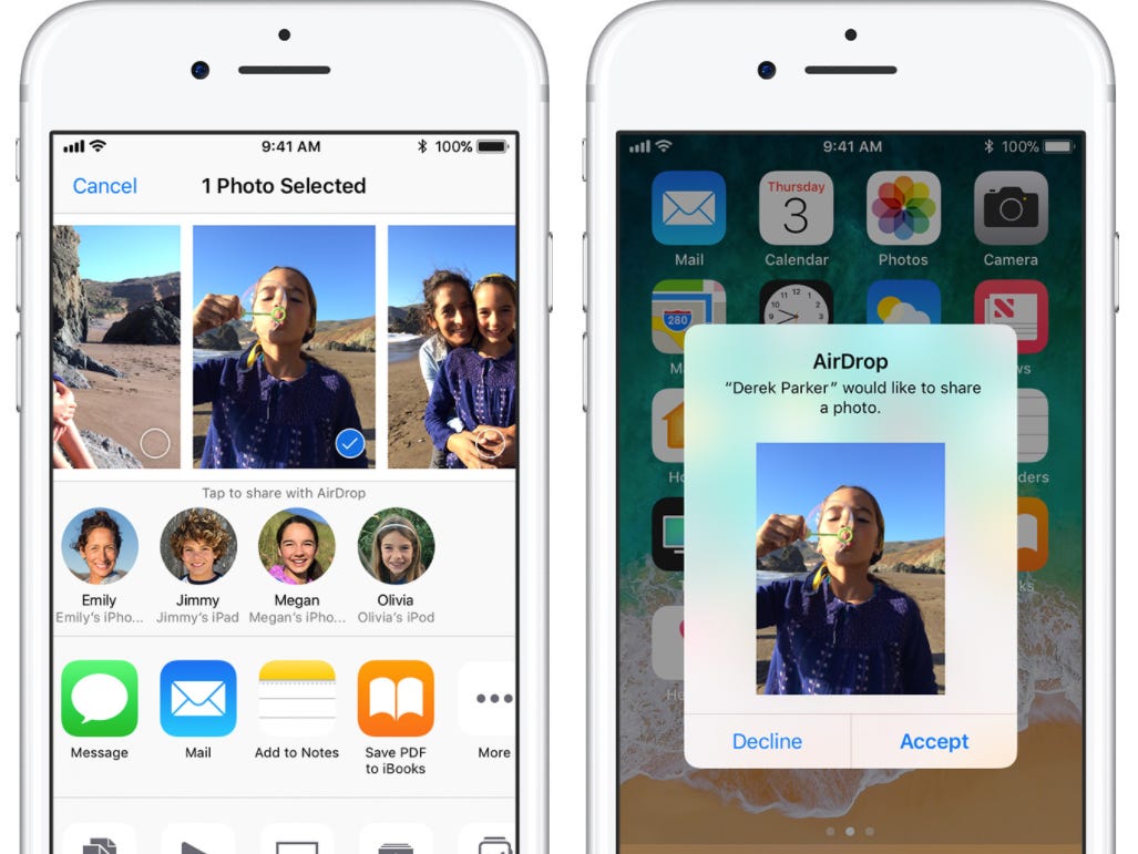 Tính năng chia sẻ AirDrop của Apple