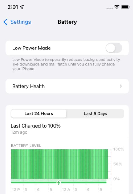 kiểm tra pin iPhone 