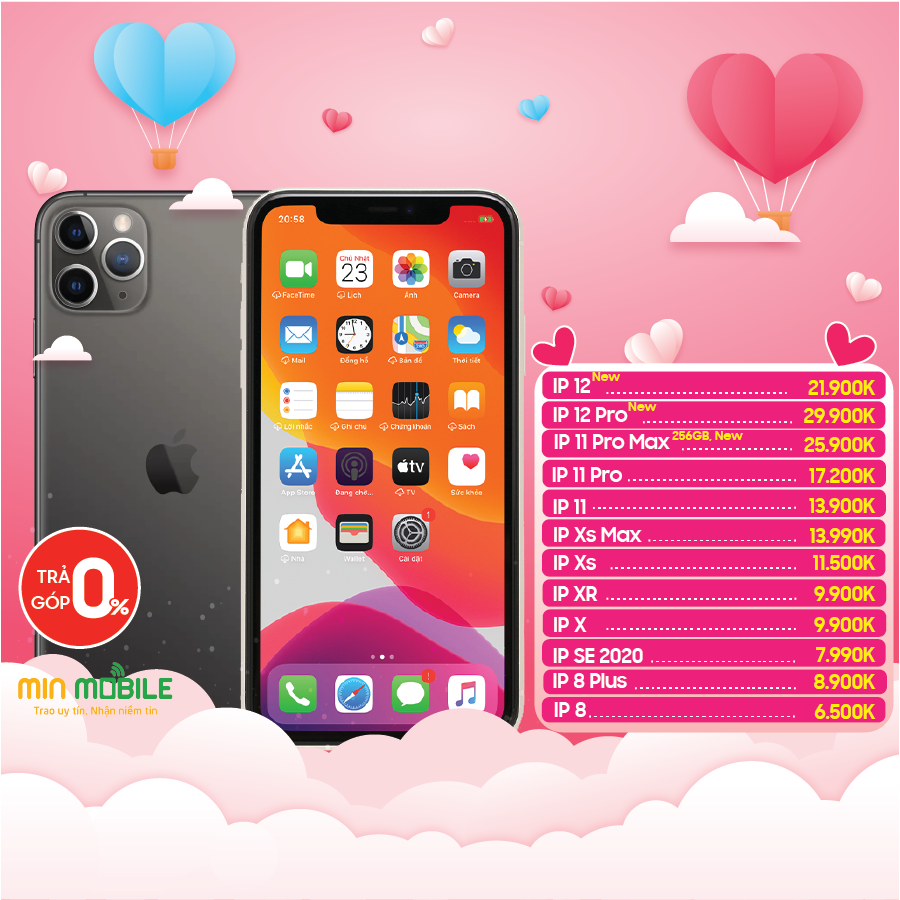 Bảng giá iPhone tại MinMobile ngày 20/11