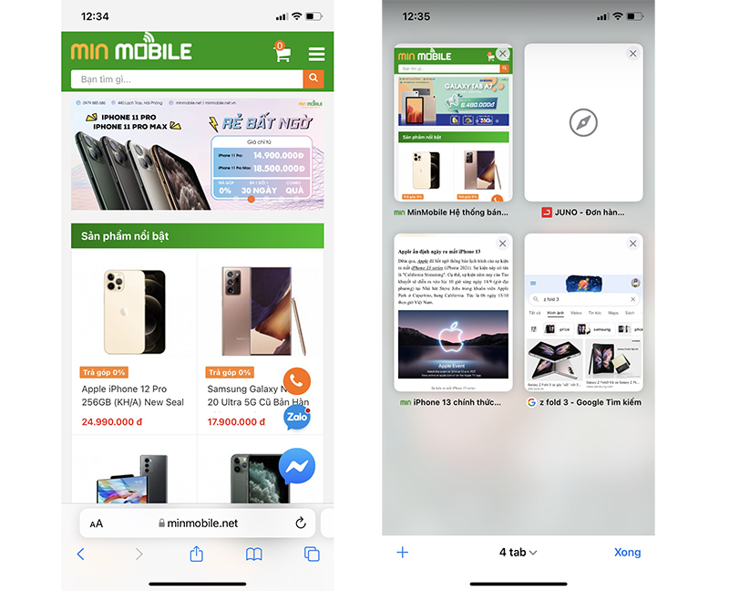 Giao diện Safari đã thay đổi khá nhiều