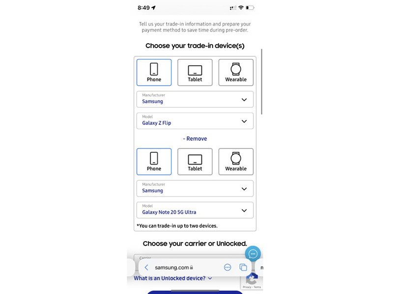 Trang thu cũ đổi mới của Samsung