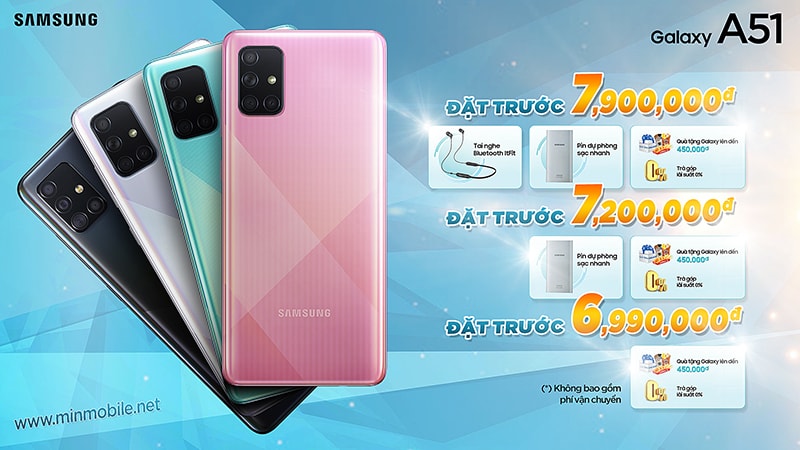 Đặt trước Galaxy A51 giá rẻ cùng combo quà tặng cực chất