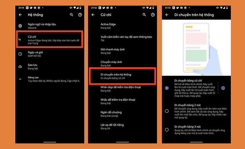 Cử chỉ điều hướng mới trên Android 10